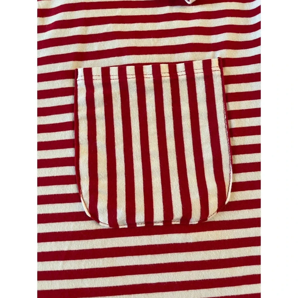Lands End Dress Girls Size Medium Red and White Stripes Tunic Vacation Holiday